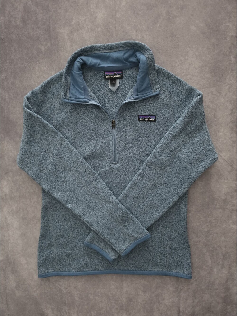 SKU0308 Patagonia Women’s Small Better Sweater 1/4 Zip Fleece Pullover Blue Gray